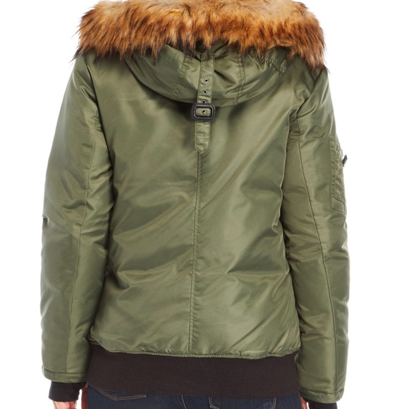 S13 Faux Fur Hooded Bomber - Picture 2 of 8